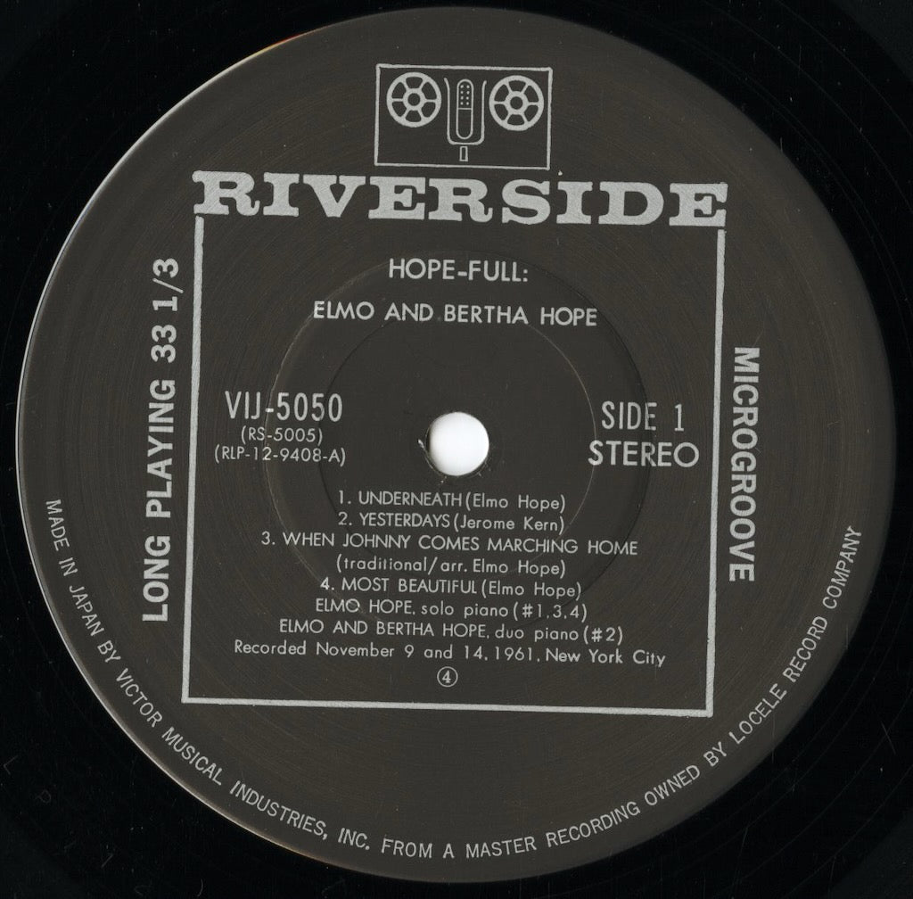 Elmo Hope - Hope Full (VIJ-5050) 1978 JPN Riverside｜中古LP