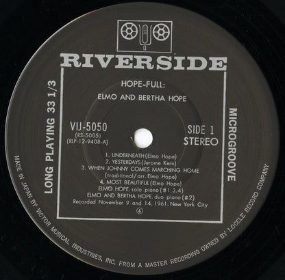 Elmo Hope - Hope Full (VIJ-5050) 1978 JPN Riverside｜中古LP