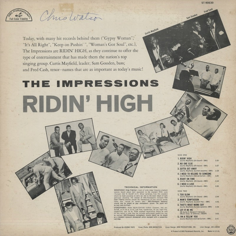 The Impressions / インプレッションズ / Ridin' High (ABCS 545)