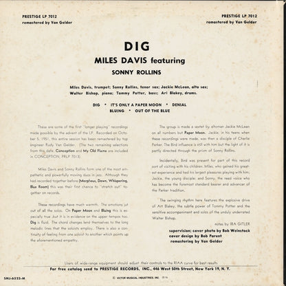 Miles Davis - Dig (SMJ-6525(M)) Prestige
back