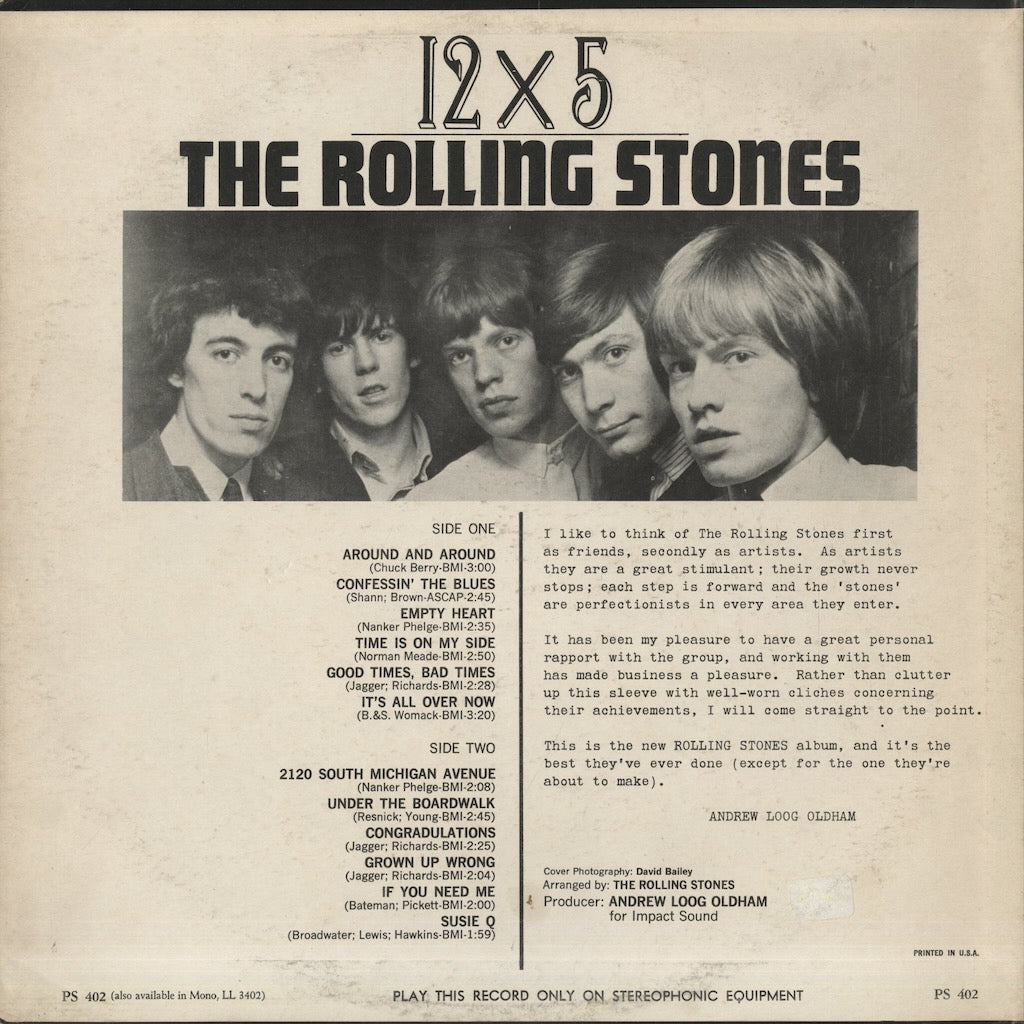 Rolling Stones / ローリング・ストーンズ / 12 X 5 (PS 402)