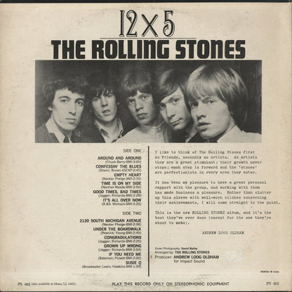 Rolling Stones / ローリング・ストーンズ / 12 X 5 (PS 402)
