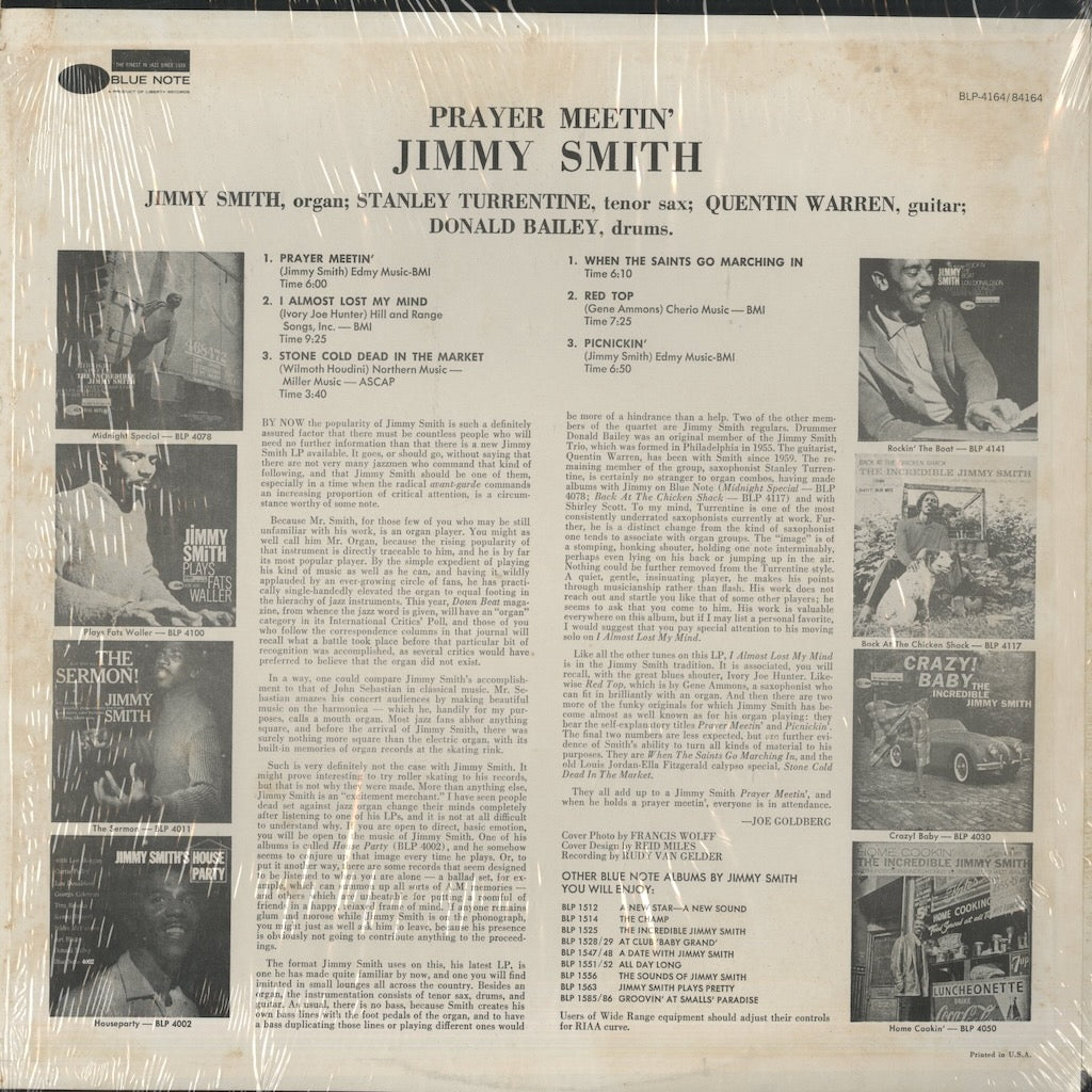 Jimmy Smith / ジミー・スミス / Prayer Meetin’ (BST 84164)