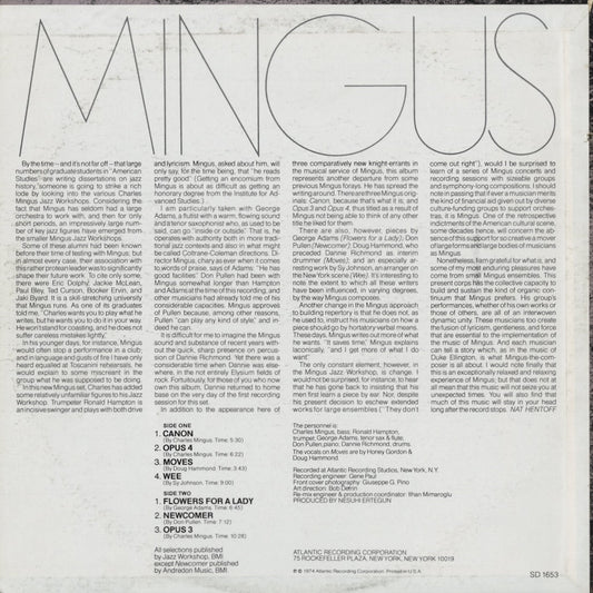 Charles Mingus – Mingus Moves (SD 1653) LP 1974 US Atlantic | 中古LP