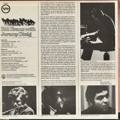 Bill Evans - What’s New (V6-8777) 1969 US Verve｜中古LP