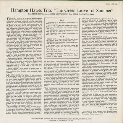 Hampton Hawes - The Green Leaves Of Summer (LAX-3136) 1977 JPN Contemporary - キングレコード｜中古LP