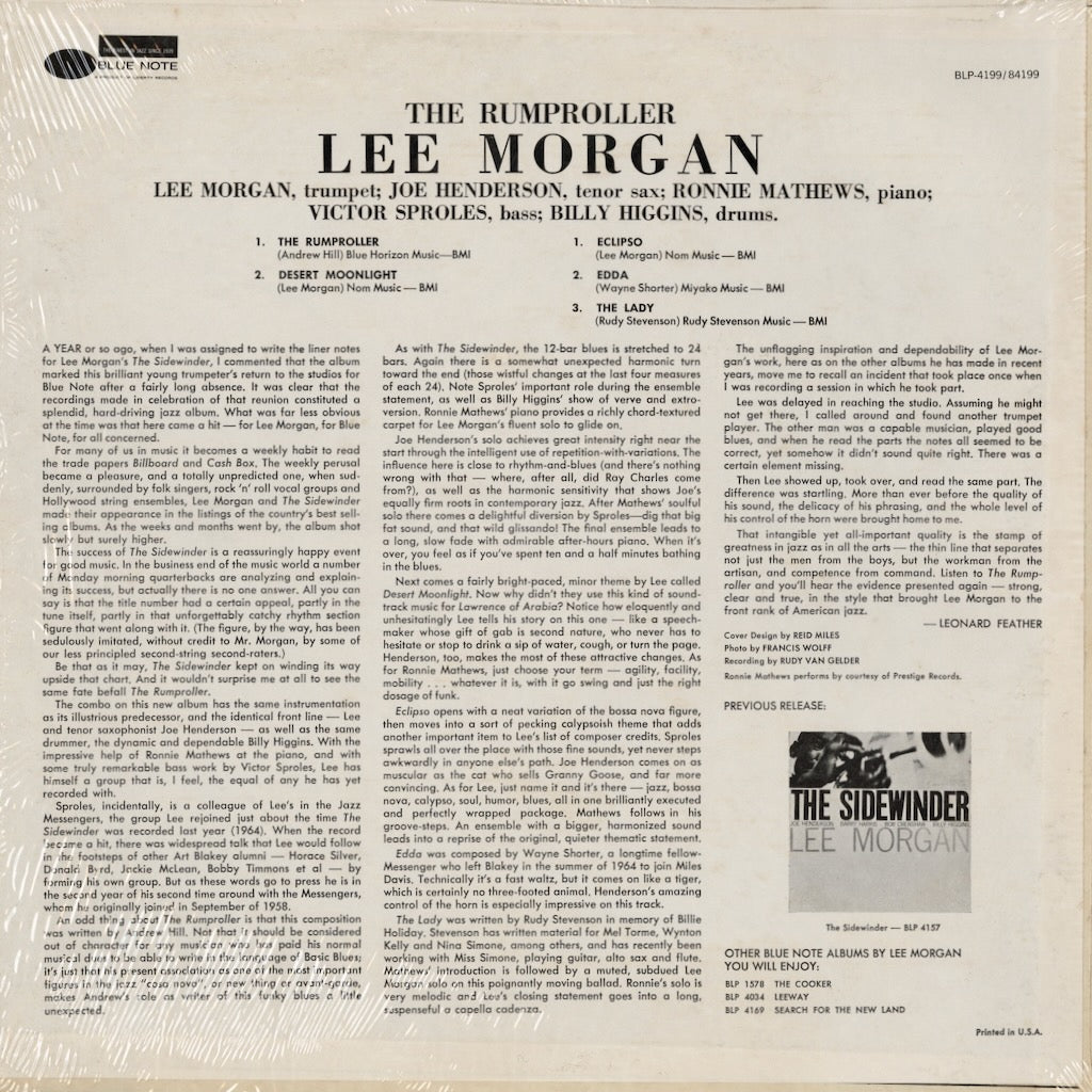 Lee Morgan / リー・モーガン / The Rumproller (BST 84199) UA 黒音符Lbl.