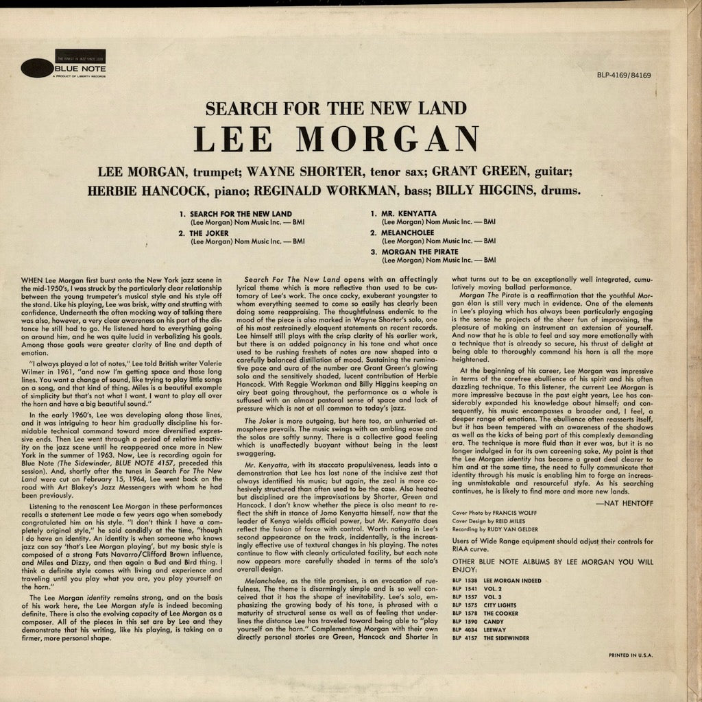 Lee Morgan - Search For The New Land (BST-84169) 1973 US Blue Note｜中古LP