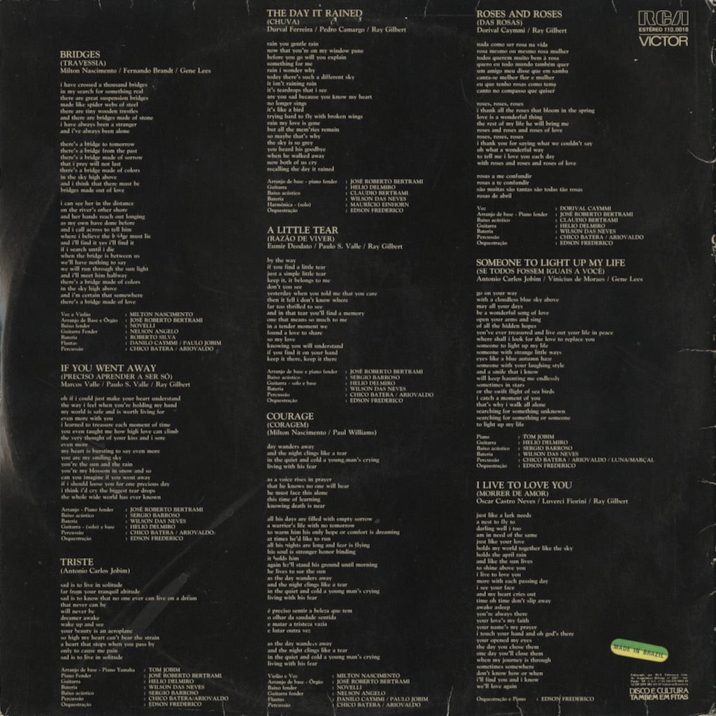 Sarah Vaughan – O Som Brasileiro De Sarah Vaughan (110.0018) 1978 BRA RCA | 中古LP back