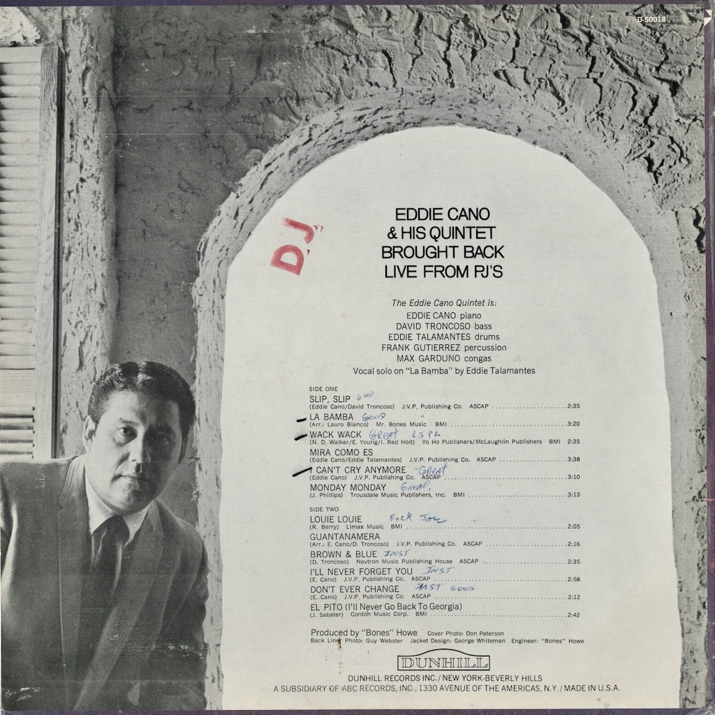 Eddie Cano / エディ・カノ / Brought Back Live From P.J.'s (DS-50018) 1967 USオリジナル盤