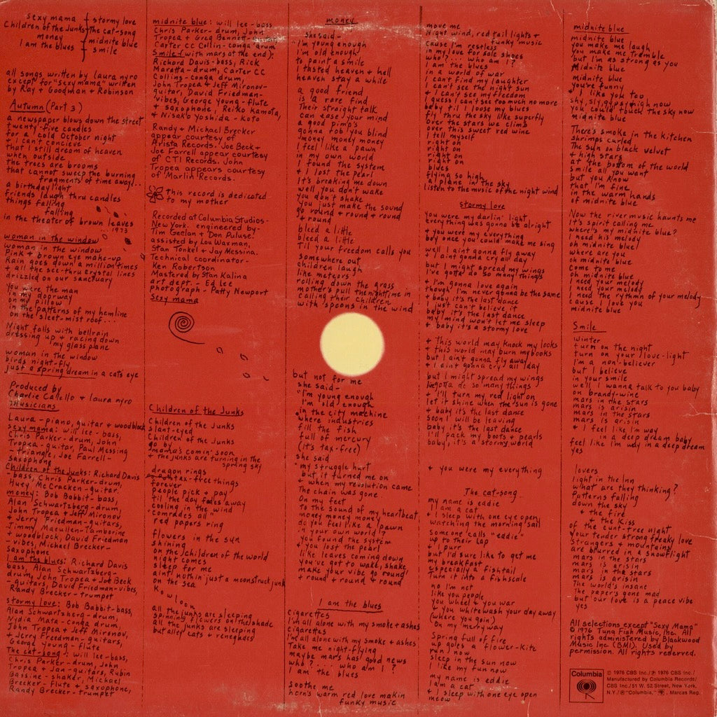 Laura Nyro / Smile (PC 33912) 1976 US Columbia｜中古LP