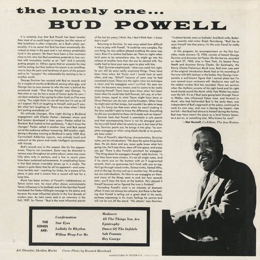 Bud Powell – The Lonely One (MV 2572) LP 1974 JPN Verve / Polydor｜中古LP