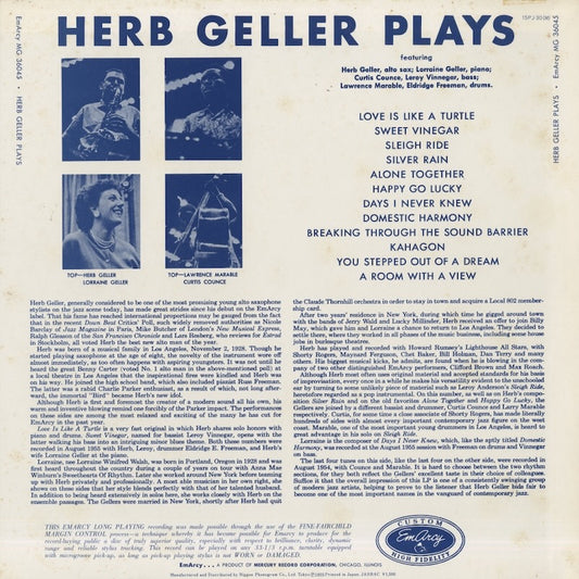 Herb Geller - Herb Geller Plays (15-PJ30(M)) 1979 JPN EmArcy / Mercury｜中古LP