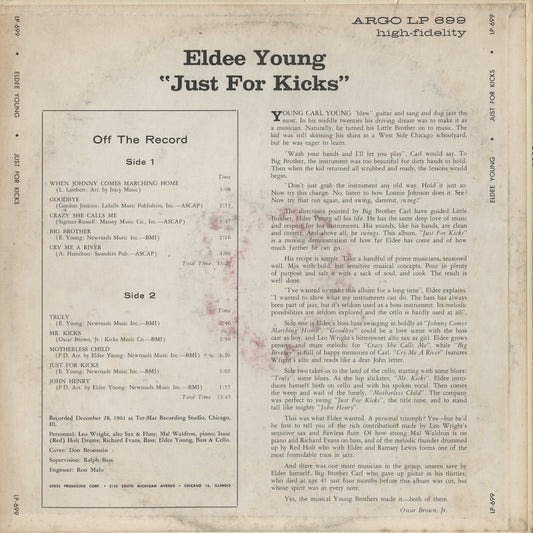 Eldee Young & Co. - Just For Kicks (LP-699) LP 1975 JPN Argo｜中古LP