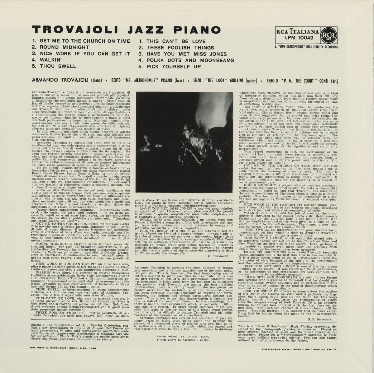 Armando Trovajoli - Trovajoli Jazz Piano (BVJJ-2883) 1994 JPN RCA｜中古LP