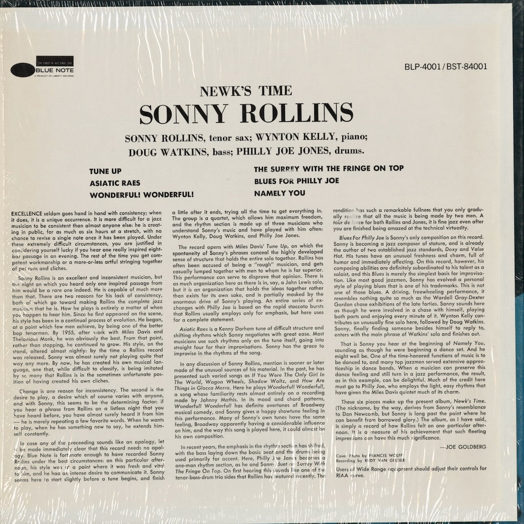 Sonny Rollins - Newk's Time (BST-84001) 1977 US Blue Note｜中古LP