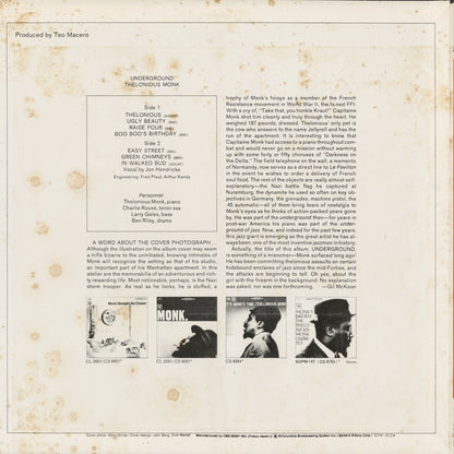Thelonious Monk / セロニアス・モンク / Underground (SOPM158)