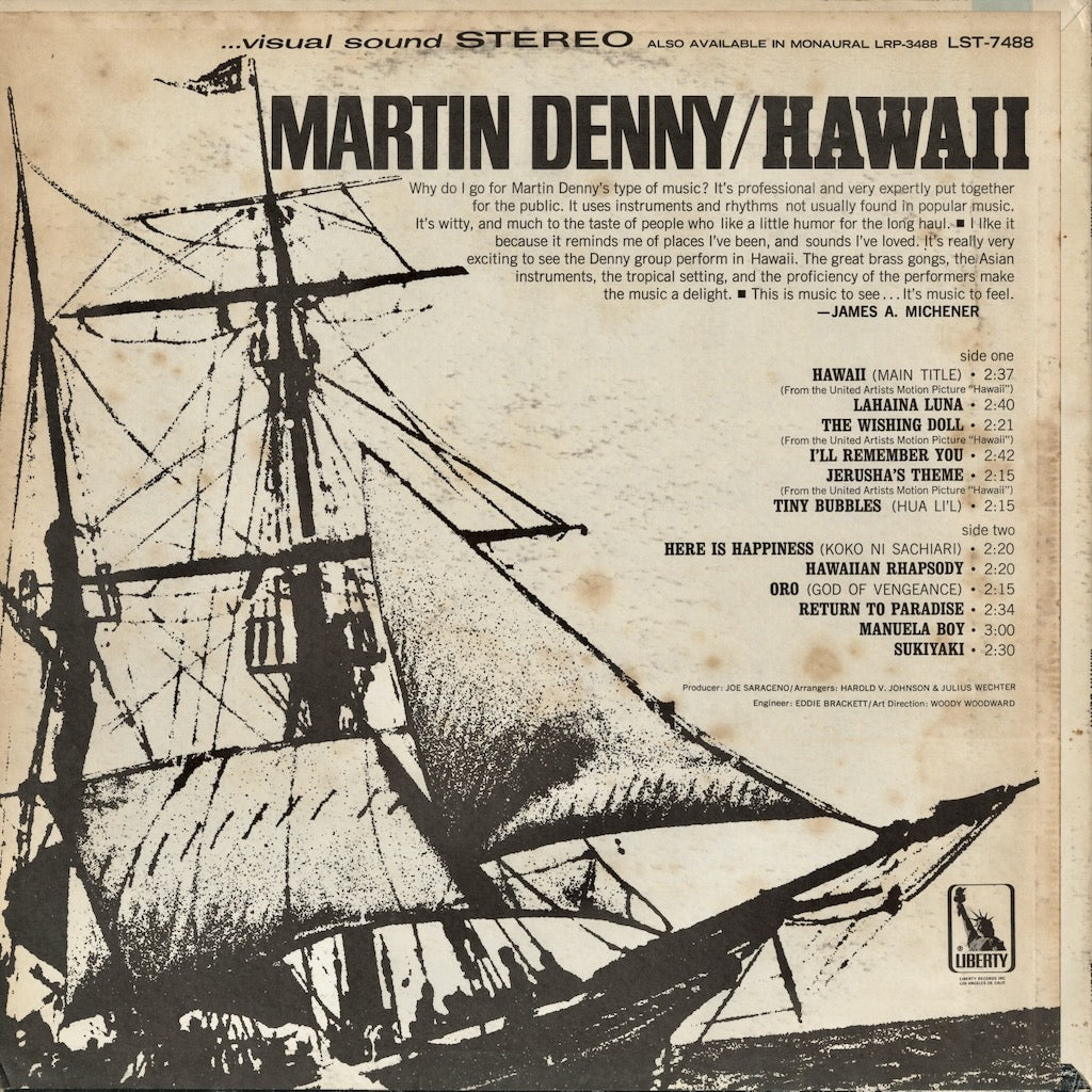 Martin Denny - Hawaii (LST 7488) STEREO LP 1967 US Liberty｜中古LP