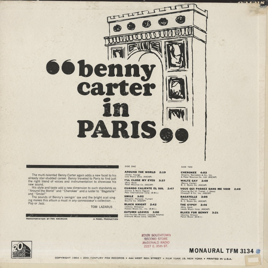 Benny Carter / ベニー・カーター / Benny Carter In Paris (TFM 3134)