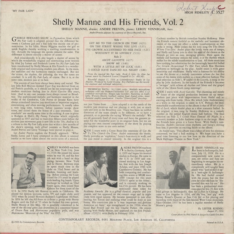 Shelly Manne / シェリー・マン / My Fair Lady (C3527)
