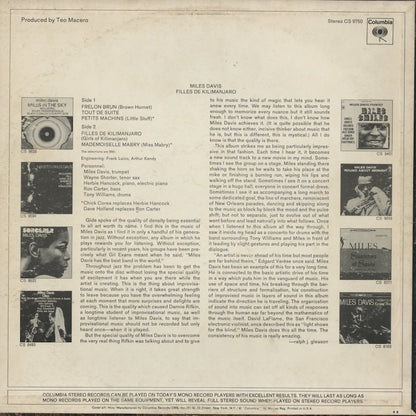 Miles Davis - Filles De Kilimanjaro (CS 9750) 1969 US Columbia｜中古LP