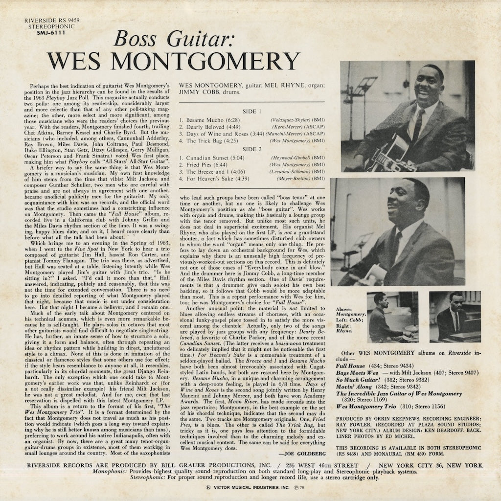 Wes Montgometry / ウェス・モンゴメリー / Boss Guitar (SMJ-6111)