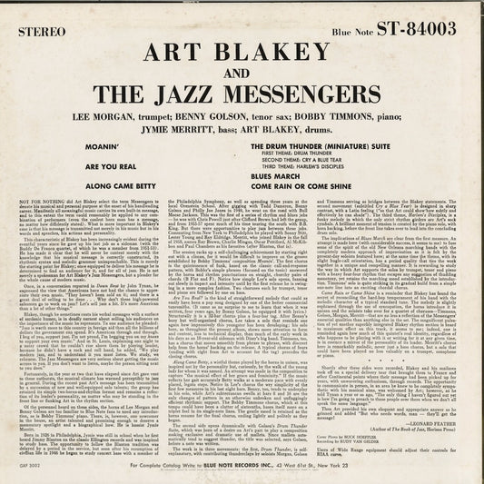 Art Blakey And The Jazz Messengers - Moanin' (GXF 3002) 1977 JPN Blue Note｜中古LP