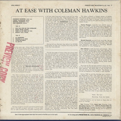 Coleman Hawkins / コールマン・ホーキンス / At Ease With Coleman Hawkins (MVLP Vol. 7)