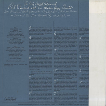 Paul Desmond - The Modern Jazz Quartet / The Only Recorded Performance Of (25PJ-50)