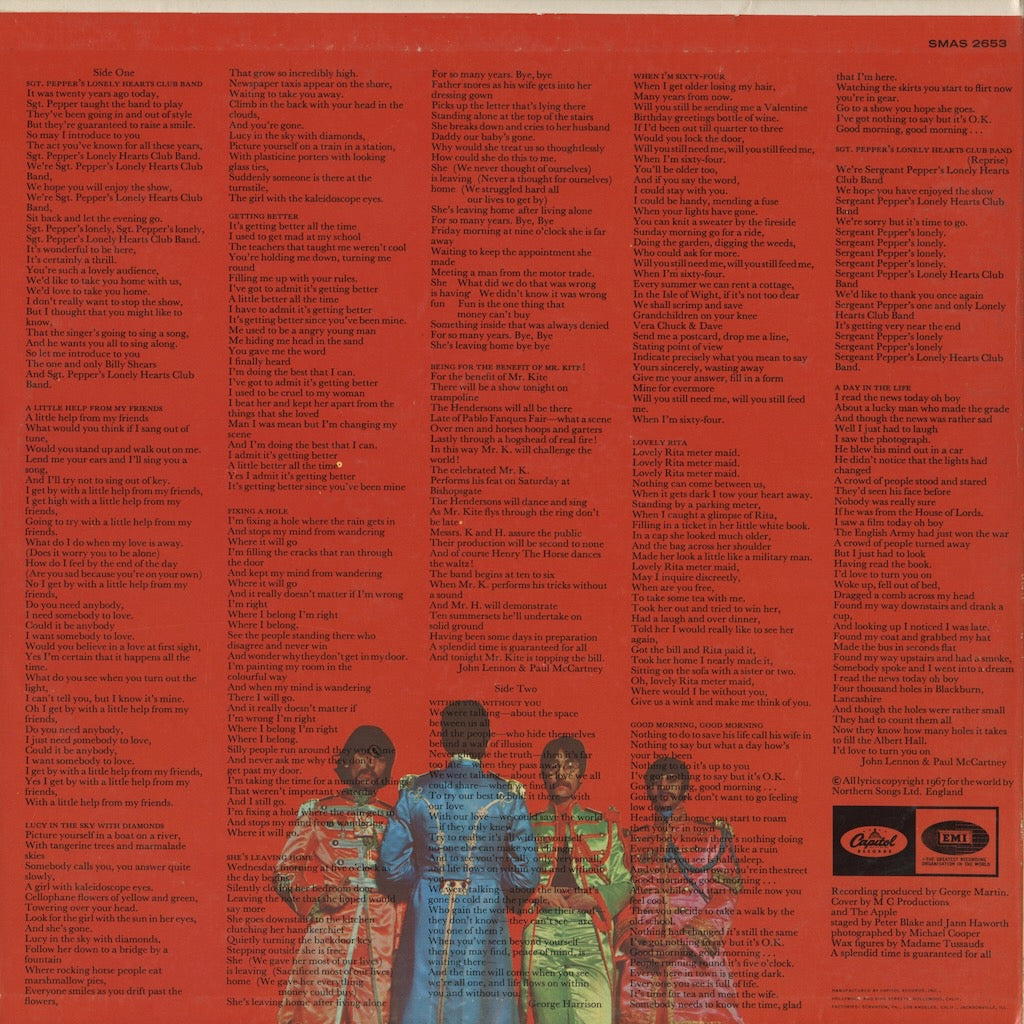 The Beatles - Sgt. Pepper's Lonely Hearts Club Band (SMAS-2653) LP 1967 US Capitol｜中古LP