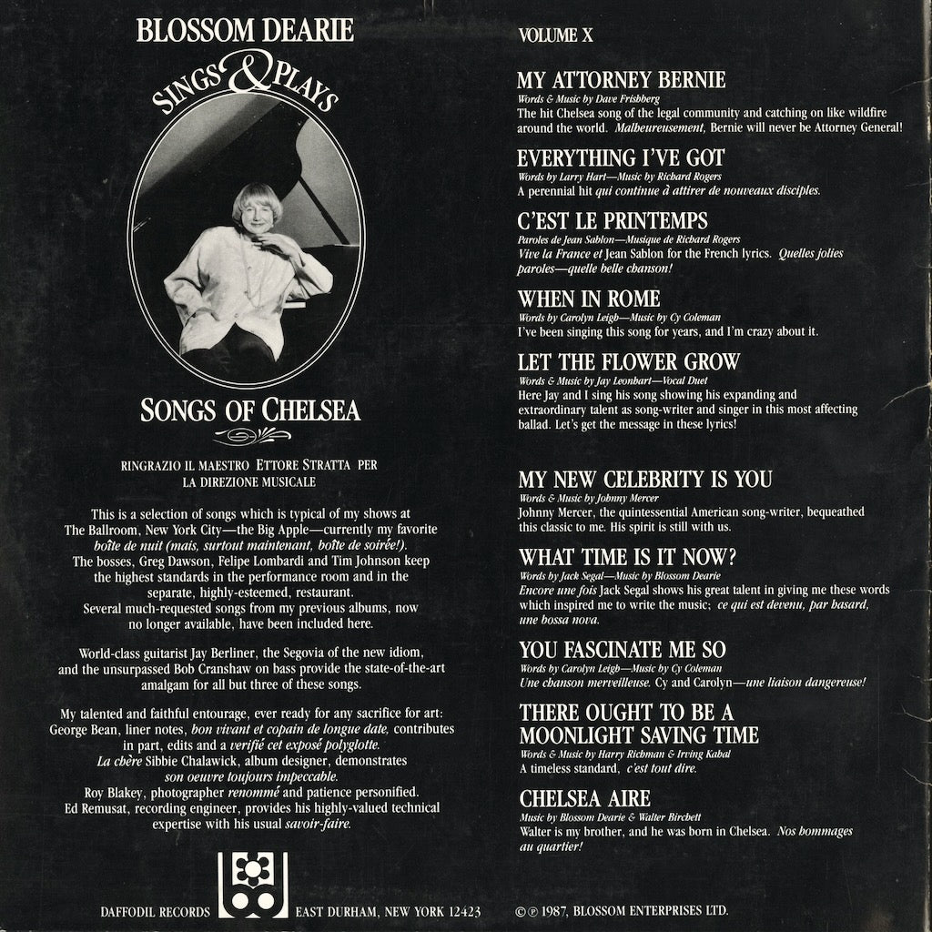 Blossom Dearie - Songs Of Chelsea (BMD 110) 1987 US Daffodil｜中古LP