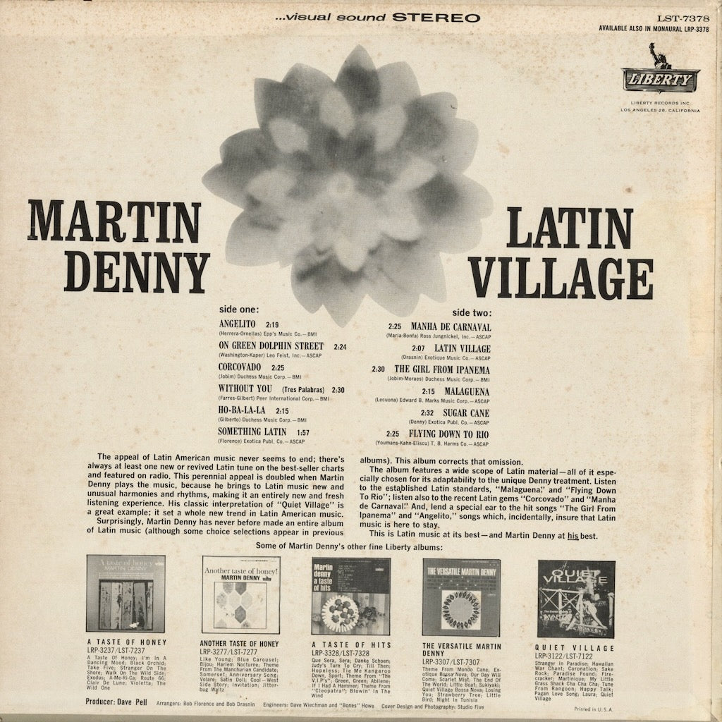 Martin Denny - Latin Village (LST-7378) 1964 US Liberty STEREO｜中古LP