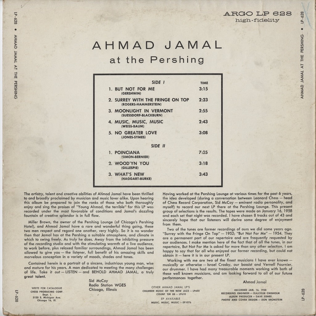Ahmad Jamal / アーマッド・ジャマル / But Not For Me (LP-628)