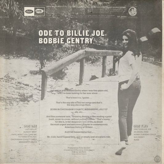 Bobbie Gentry - Ode To Billie Joe (ST-2830) 1967 US Capitol｜中古LP