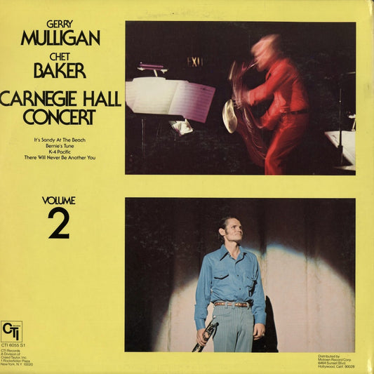 Gerry Mulligan / Chet Baker - Carnegie Hall Concert Volume 2 (CTI-6055-S1) 1975 US CTI｜中古LP