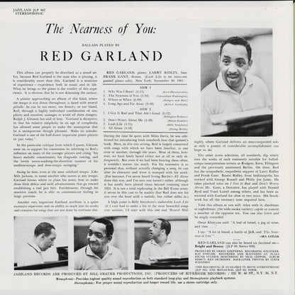 Red Garland - The Nearness Of You (VIJJ-30052) LP 1994 JPN Jazzland｜中古LP