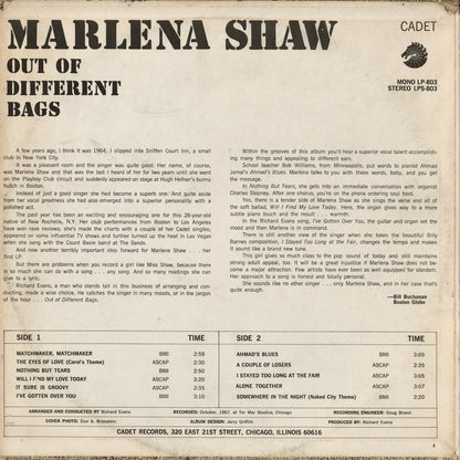 Marlena Shaw – Out Of Different Bags (LPS 803) LP 1968 US Cadet | 中古LP