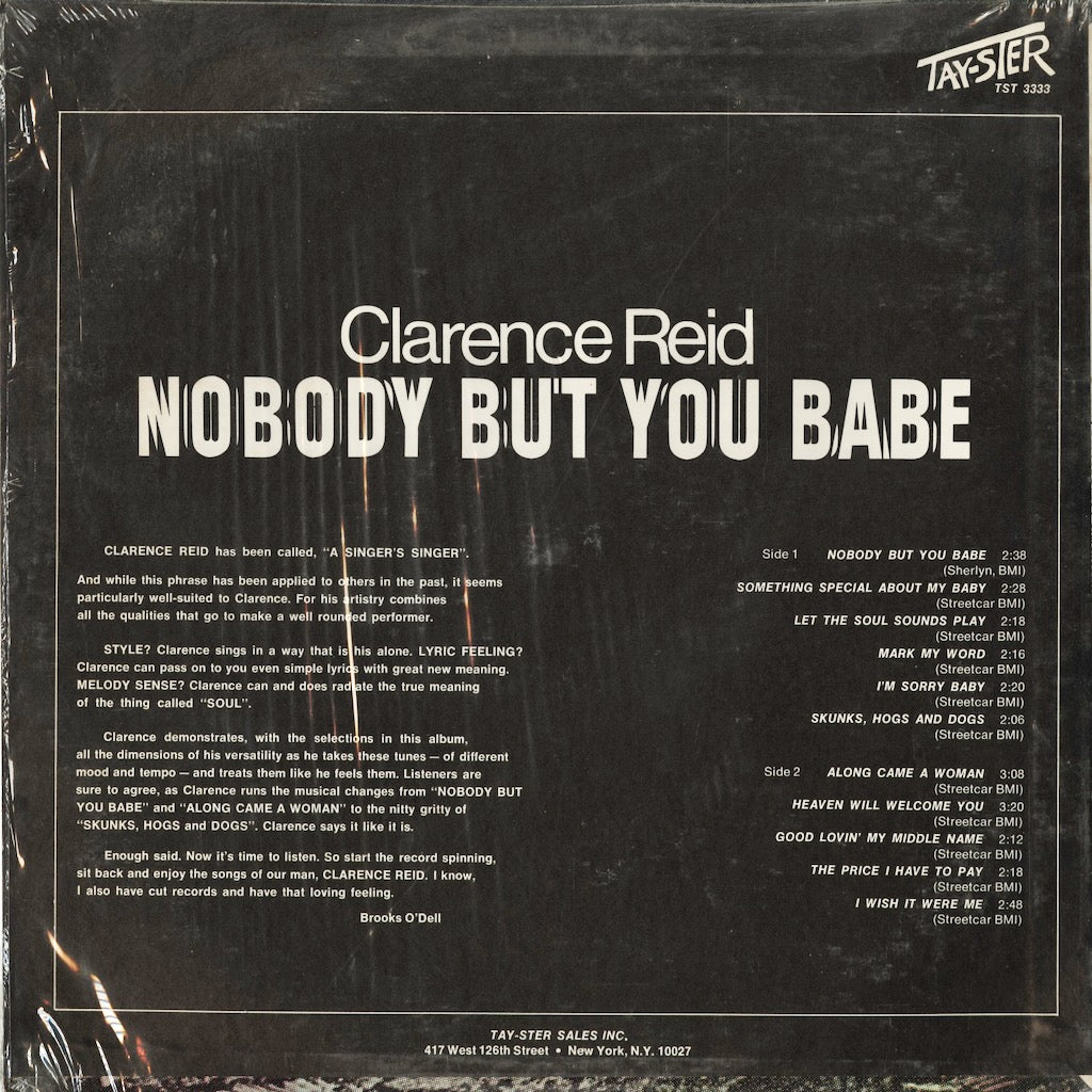 Clarence Reid - Nobody But You Babe (TST 3333) 1969 US Tay-Ster｜中古LP