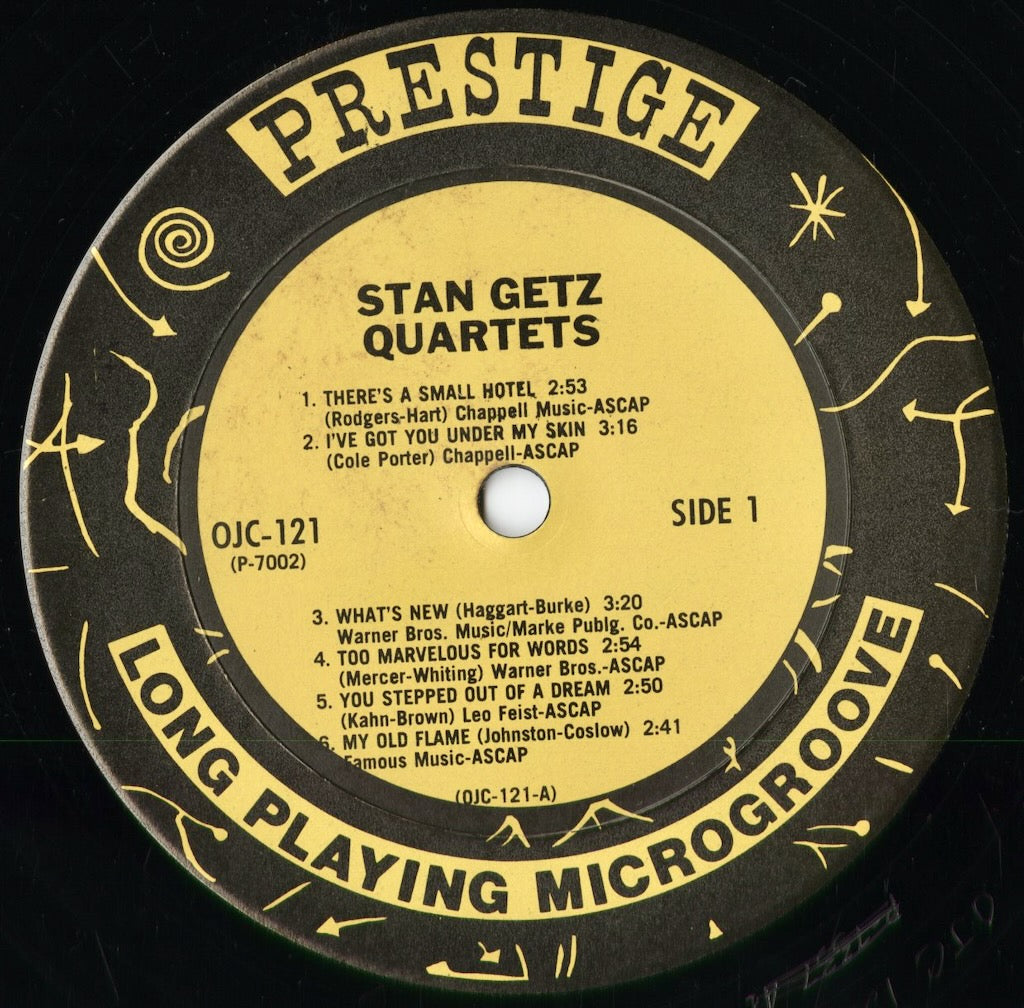 Stan Getz - Stan Getz Quartets (OJC-121) 1984 US Prestige / Original Jazz Classics｜中古LP