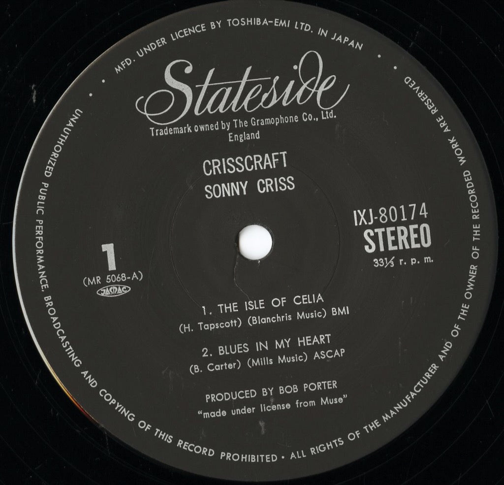 Sonny Criss / ソニー・クリス / Crisscraft (IXJ-80174)