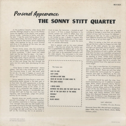 Sonny Stitt Quartet / ソニー・スティット / Personal Appearance (MG V-8324)
