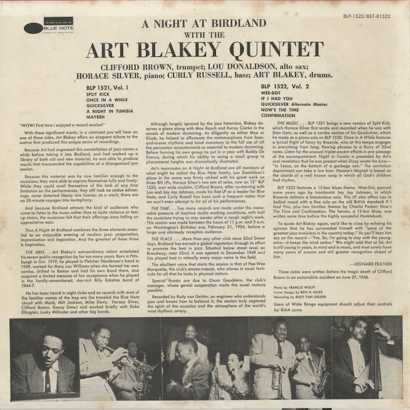 Art Blakey / アート・ブレイキー / A Night At Birdland Volume 2 (BST 81522)