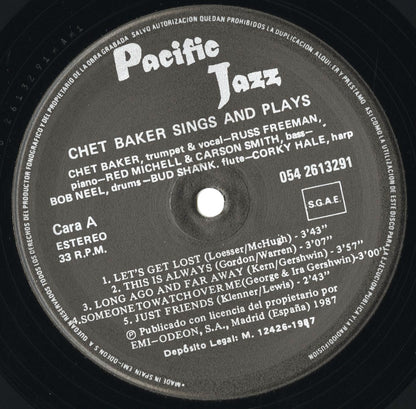 Chet Baker / チェット・ベイカー / Sings And Plays (054 2613291)