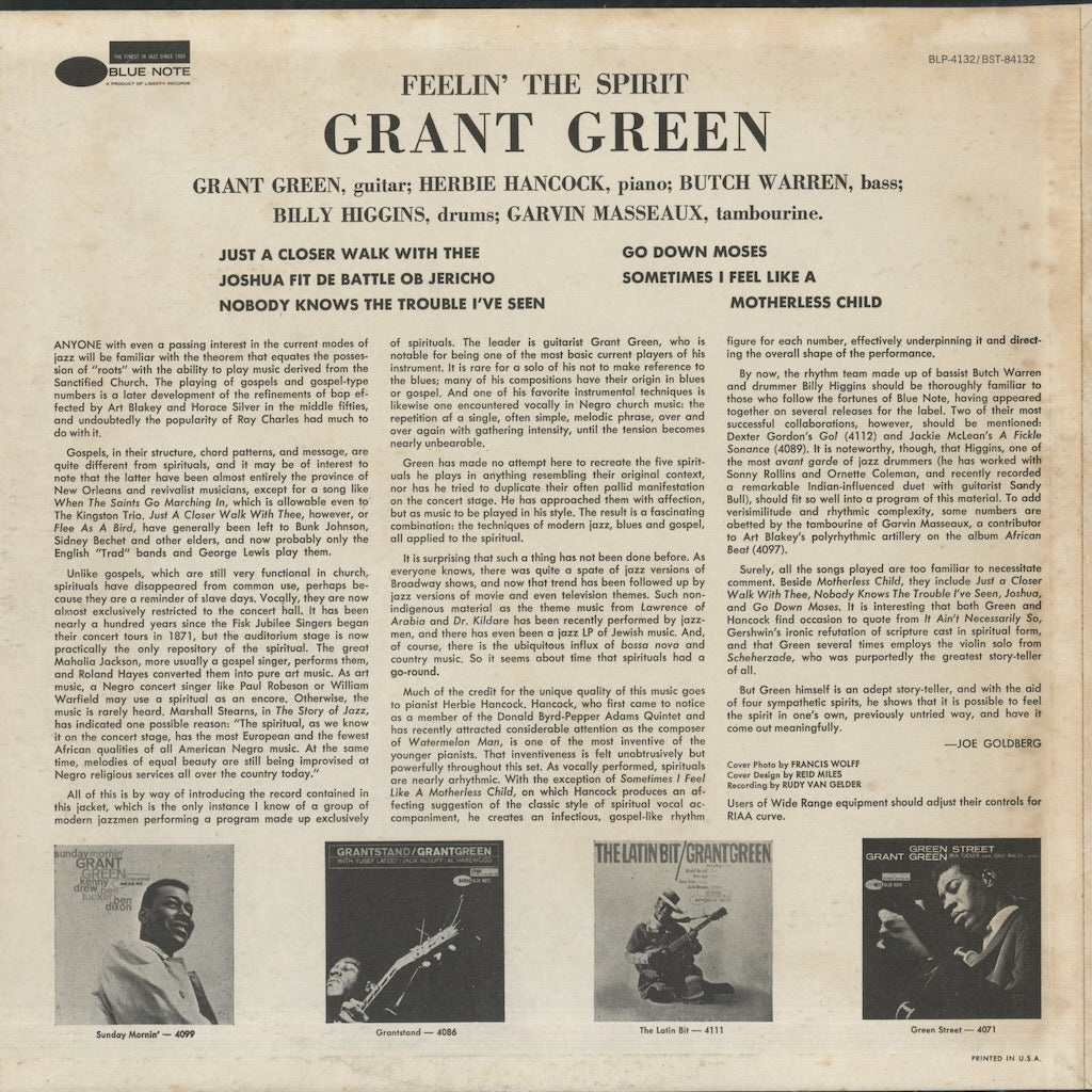 Grant Green / グラント・グリーン / Feelin' The Spirit (BST84132) 1977 US Blue Note