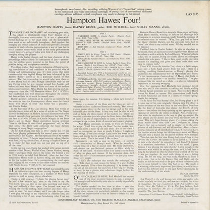 Hampton Hawes - Four! (LAX-3135) 1977 JPN Contemporary - キングレコード｜中古LP