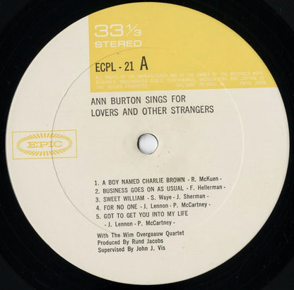 Ann Burton - Sings For Lovers and Other Strangers (ECPL-21) LP 1972 JPN Epic｜中古LP