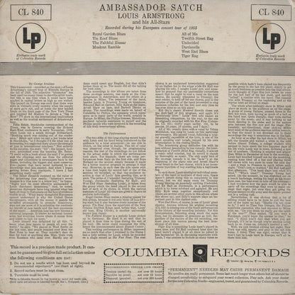 Louis Armstrong And His All-Stars / ルイ・アームストロング / Ambassador Satch (CL 840)