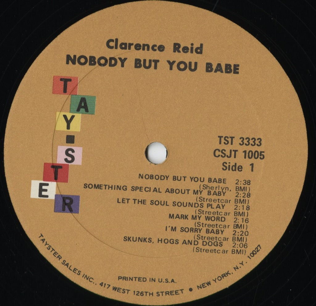 Clarence Reid - Nobody But You Babe (TST 3333) 1969 US Tay-Ster｜中古LP