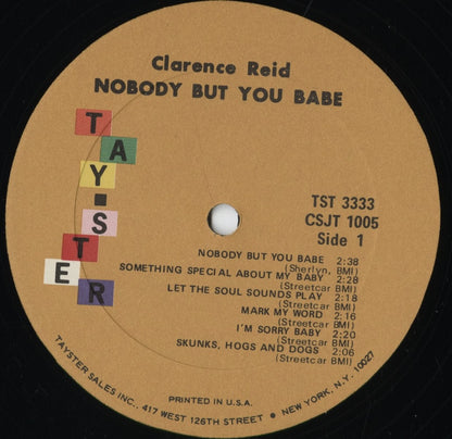 Clarence Reid - Nobody But You Babe (TST 3333) 1969 US Tay-Ster｜中古LP