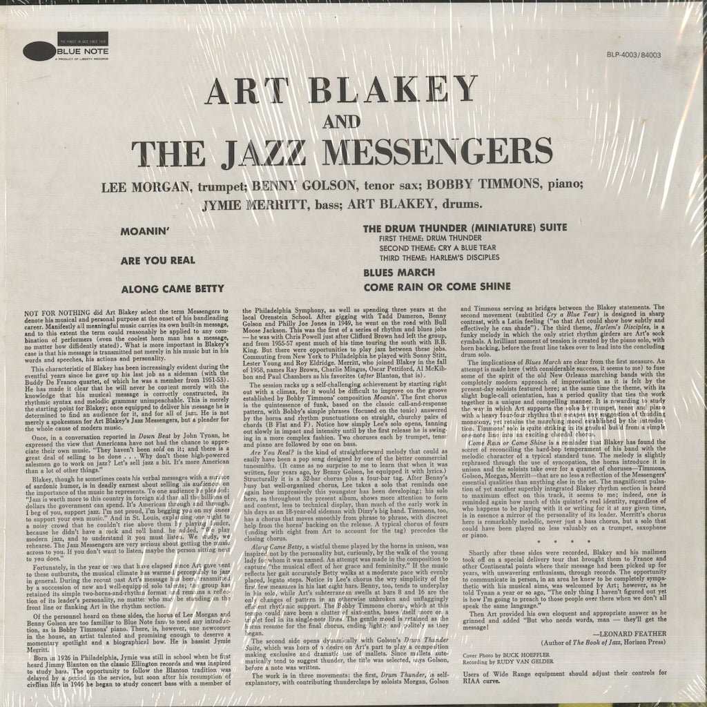 Art Blakey / アートブレイキー＆ジャズ・メッセンジャーズ / Moanin' (BST-84003)